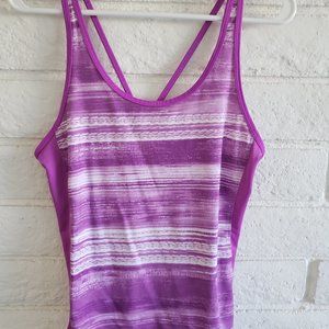 Purple Reebok Strappy Athletic Workout Tank Top